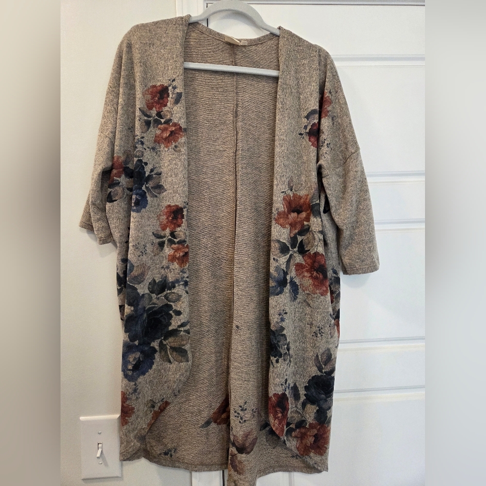 Womens floral long sweater‎